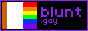 purple outline and text, monospaced, rainbow left aligned, text right aligned