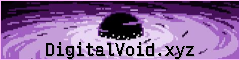 digitalvoid webring button !! an image of a black hole surrounded by purple swirls